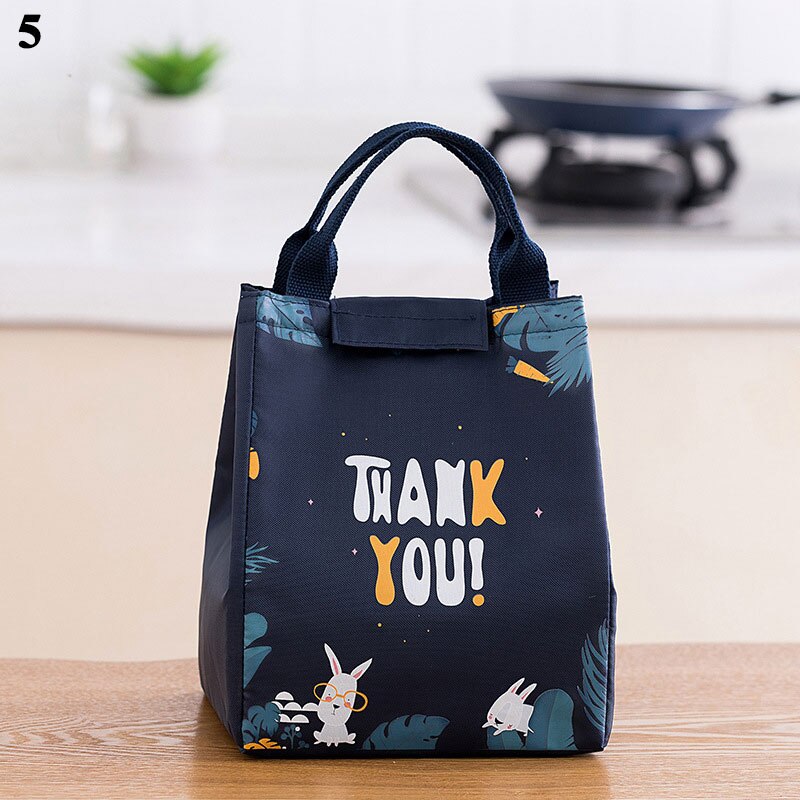 1 Pc Cartoon Lunch Tas Vrouwen Verse Koeler Zakken Waterdichte Draagbare Rits Thermische Oxford Lunchbox Tote Voedsel Zakken: 5