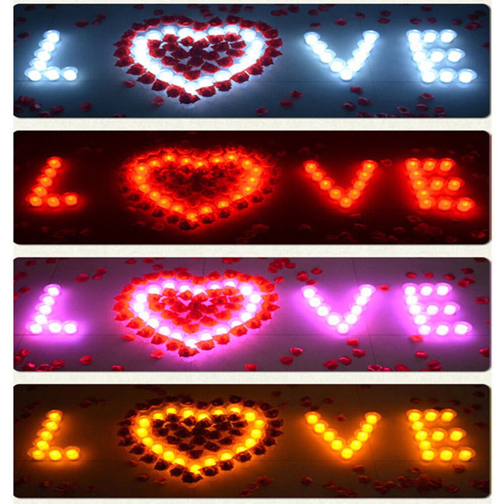 Romantic LED Candle Lamp Light Flameless Simulation Tea Light Valentine Day Wedding Candle Birthday Party Christmas Decoration