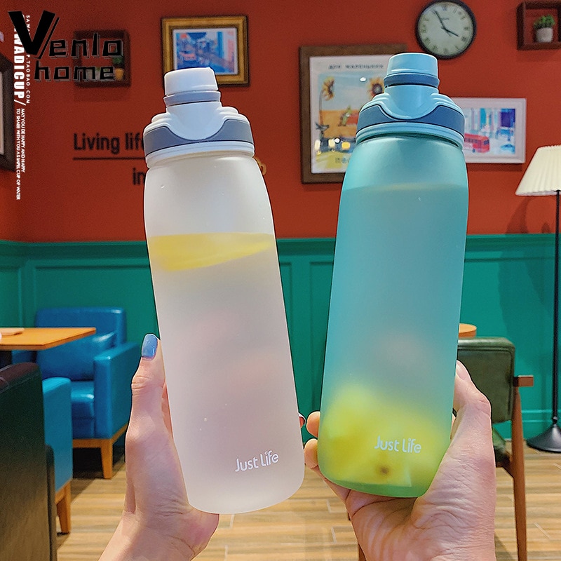 Onbreekbaar Water Fles Sport Fles 850/600Ml Draagbare Transparante Water Fles Vruchtensap Frosted Plastic Water Flessen