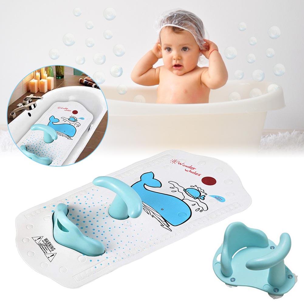 Asiento de bañera para bebé, antideslizante para el cuidado del bebé Alfombrilla de seguridad, juguetes de lavado, alfombrilla y asiento