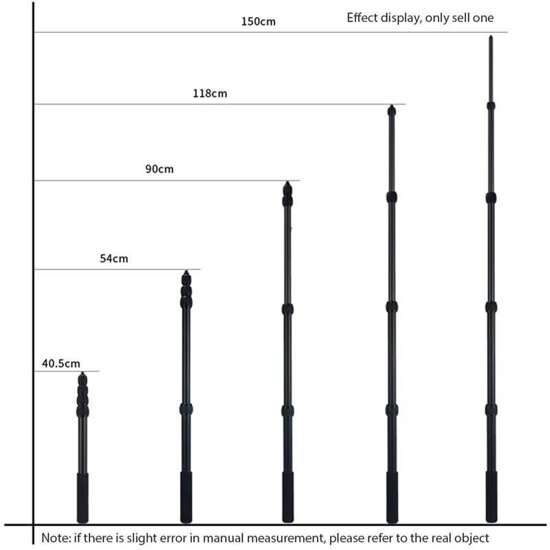1.5M Microphone Boom Pole Extendable Microphone Stand Holder Boompole Stereo Video Recording