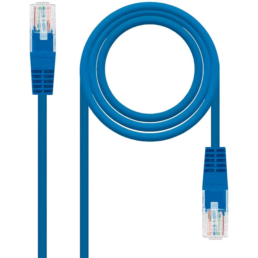 NANOCABLE UTP RJ45 Ethernet Patch LAN Local Area Network Cable for PC Laptop Router HUB Blue 10.20.0402-BL 2m Cat.6