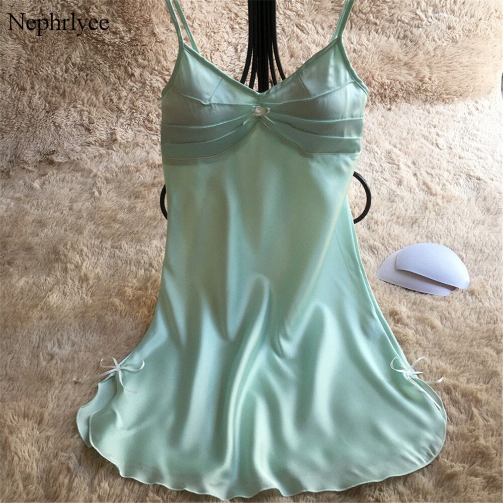 Zomer Tops Vrouwen Nachtkleding Zijde Nighty Nachthemd Sexy Nachtjapon Lady Off Shoulder Nachtkleding Vrouwelijke Night Jurk SLP173