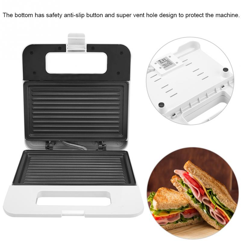 Rustfrit stål elektrisk grill vaffelmaskine automatisk temperaturkontrol æg stegepande sandwich brødrister morgenmad maskine