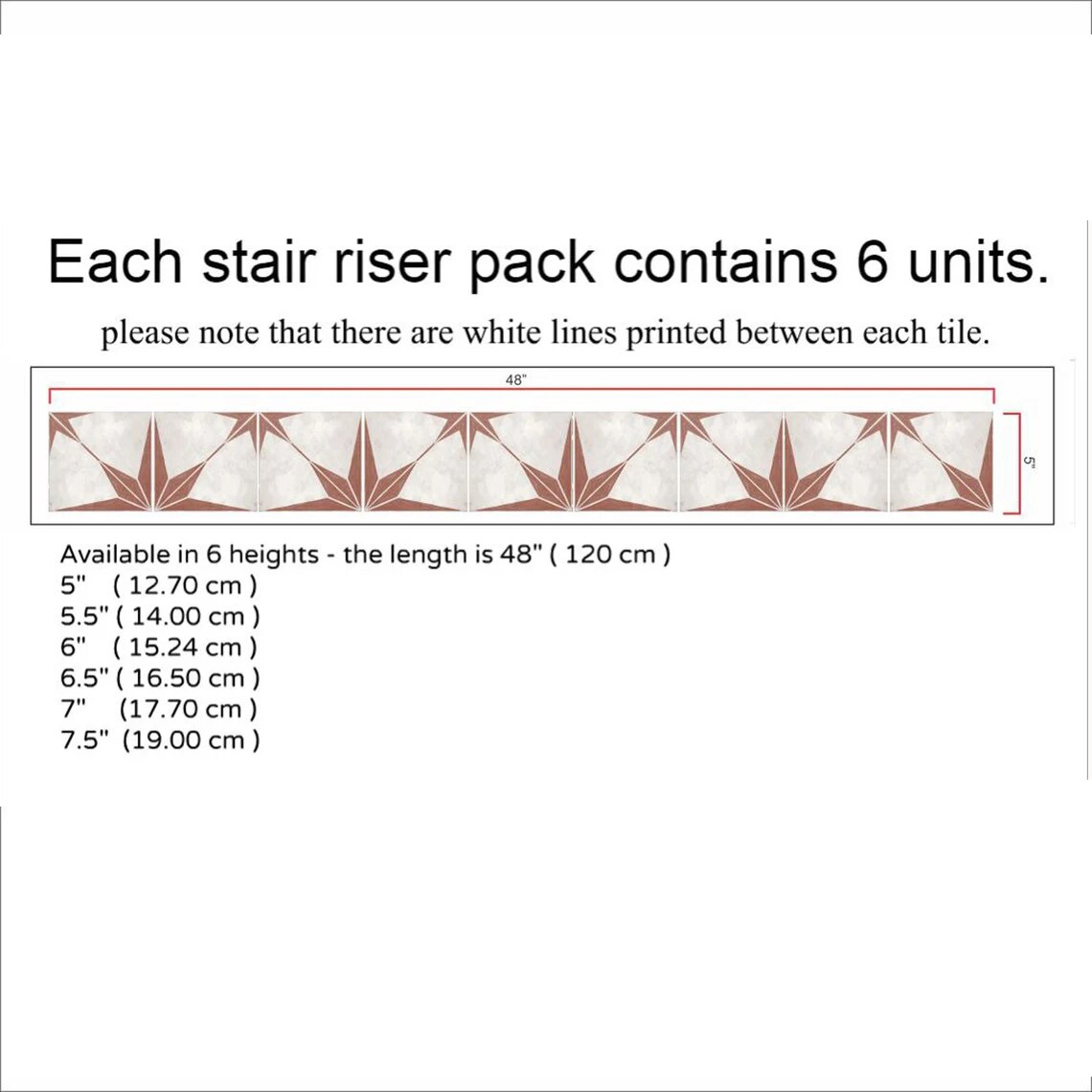 19x120cmx6pcs Trap Sticker Waterdichte Zelfklevende Pvc Trap Sticker Voor Badkamer Keuken Stairway Decor: 2021TS001-2 / 17.7x120cmx6pcs