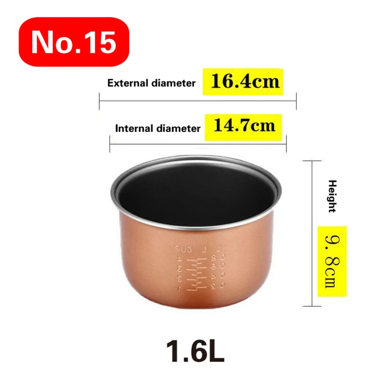 Mini olla arrocera eléctrica para el coche, revestimiento para cocinar arroz, accesorios universales, 1,2 L-4L