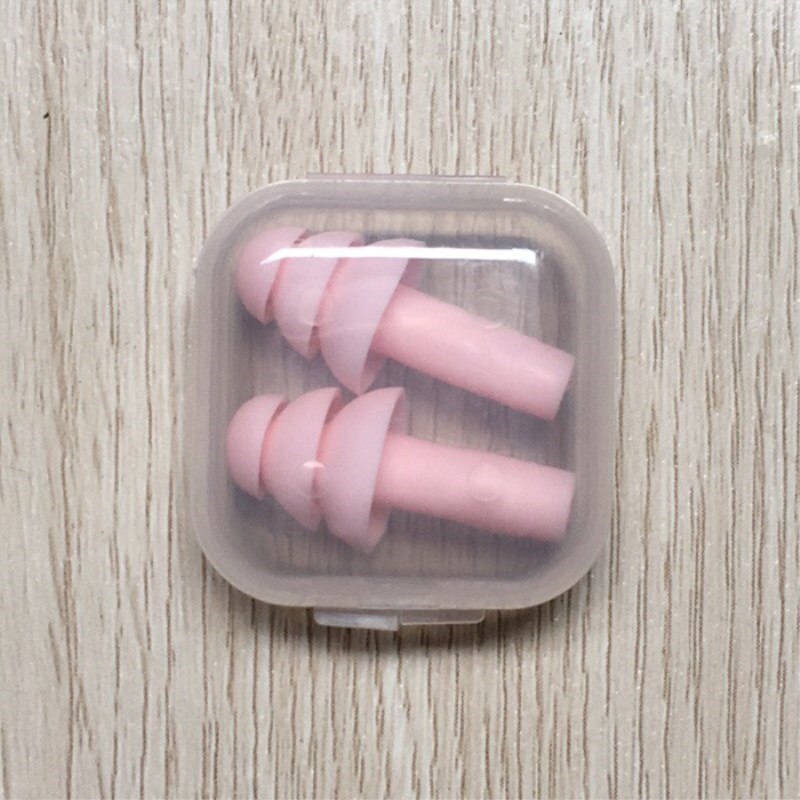 Bouchons d'oreilles en Silicone, 5 paires, Anti-ronflement, pour voyage, sommeil, réduction du bruit, protection pour la natation: 5Pairs Pink