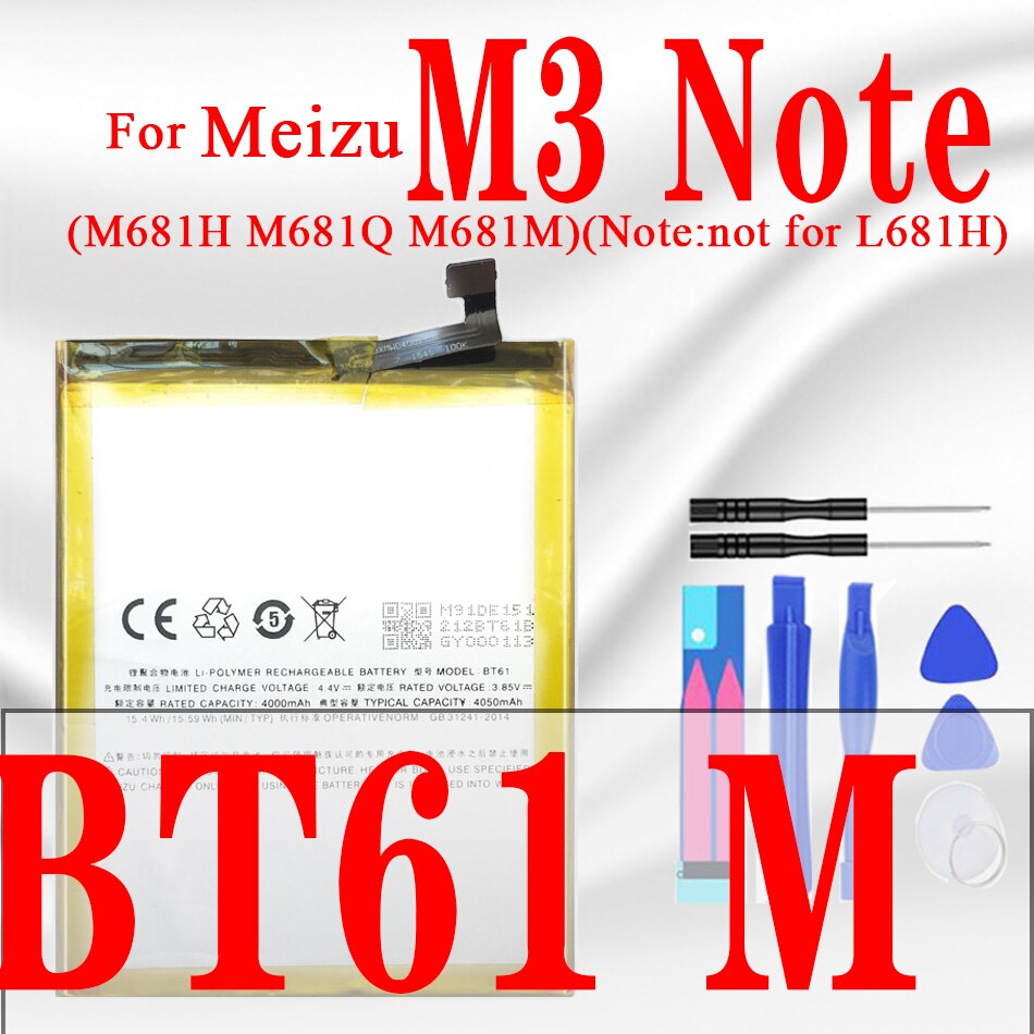 BT-51 Batterie Für Meizu MX5 Batterie MX 5 4 6 Pro M460 M575M M5776 M1 M2 M3 M6 Hinweis M681H m681Q L681H L681Q BT51 Bateria: BT61 M