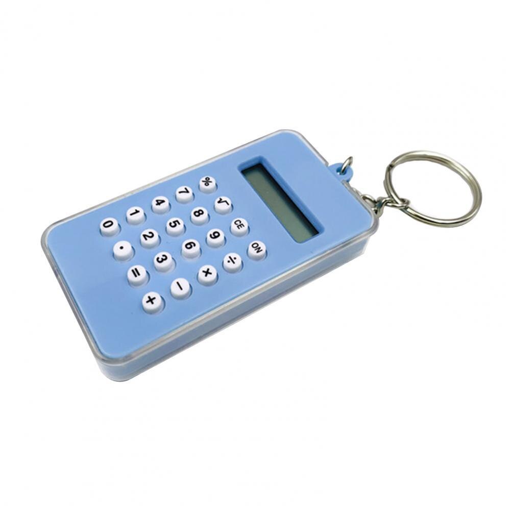 Mini Digital Calculator Kids Electronic Calculator with Keyring ABS Digital Display Pocket Calculator calculadora калькулятор: Blue