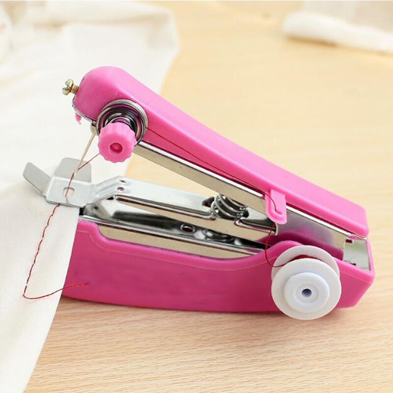 Manual Portable Mini Sewing Machine Outdoor Simple Sewing Tools Handheld Sewing Machine Home Travel sewing tools: Purple