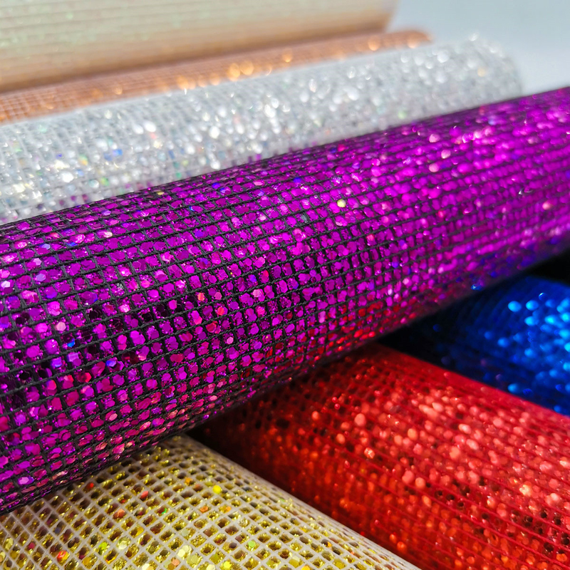 20*120cm PU Leather for Earring Sewing Clothing DIY Bow Decor Waterproof Handmade Material Roll Small Lattice Colorful Flashing