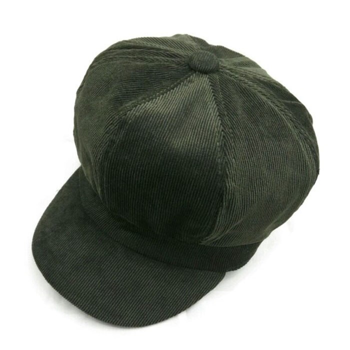 Manchester tidningspojke kepsar unisex solid varm höst vinter målarkeps kvinnor män vintage åttkantig keps ledig basker: Armygreen