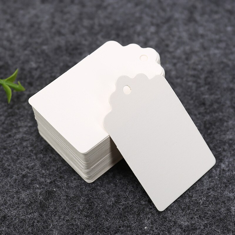 100pcs 5x3cm Handmade Thank You Tags White Kraft Paper Tags Garment Shoes Bags Hang Tag Package Cards Cake Cookie Bags Accessory: 8 blank white