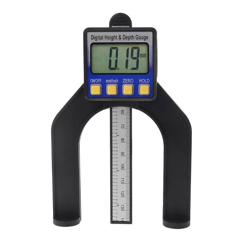 Digital höjd djupmätare mönsterdjup mätare lcd magnetisk självstående 80mm hand routrar mätverktyg