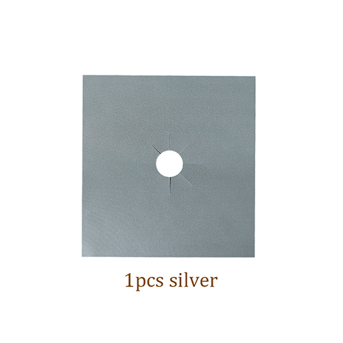 Protecteur de cuisinière à gaz | Ensemble de 4 pièces, accessoires de protection pour cuisinière à gaz, couverture de Stovetop/revêtement de cuisine à gaz: 1pcs silver
