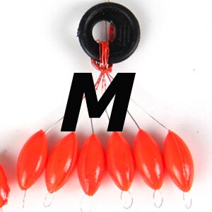 [10set=60pcs] Seven-star Oval mini fishing float Space beans Easy Use Floater are put on the like a stopper and be fixed: Red M