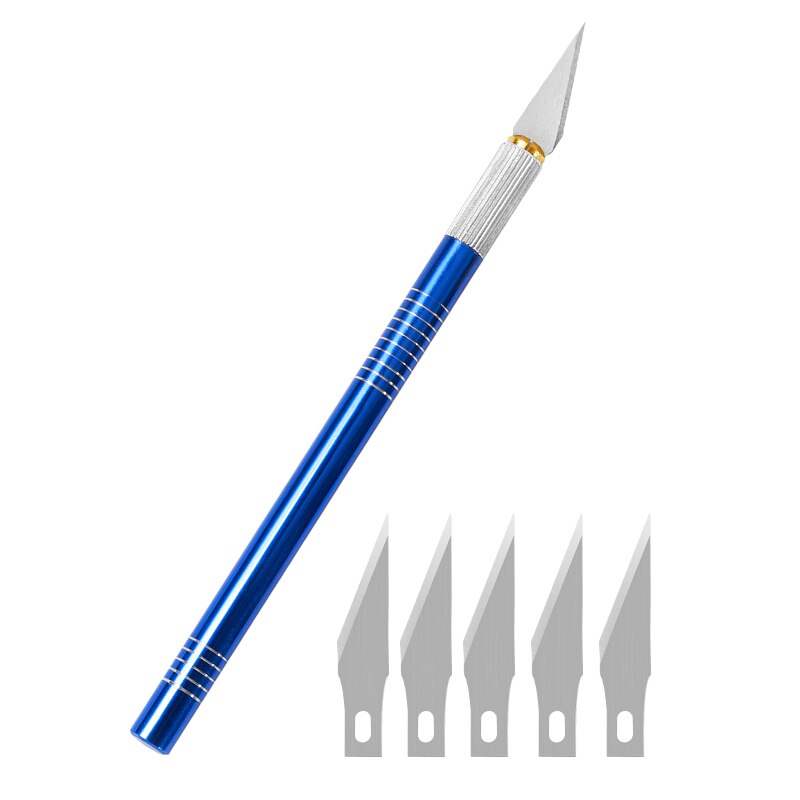 1PC Multi-color Metal Handle Non-Slip Carving Knife With 3Pcs Blade Leather Engraving Knife Set For DIY Repair Hand Tools: Type8