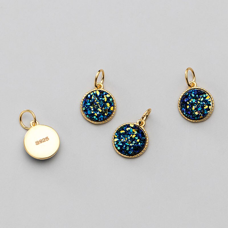 Trustdavis Mode Echte 925 Sterling Zilver Sweet Ronde Sterrenhemel Charm Hanger Handgemaakte Diy Accessoires Sieraden DZ301