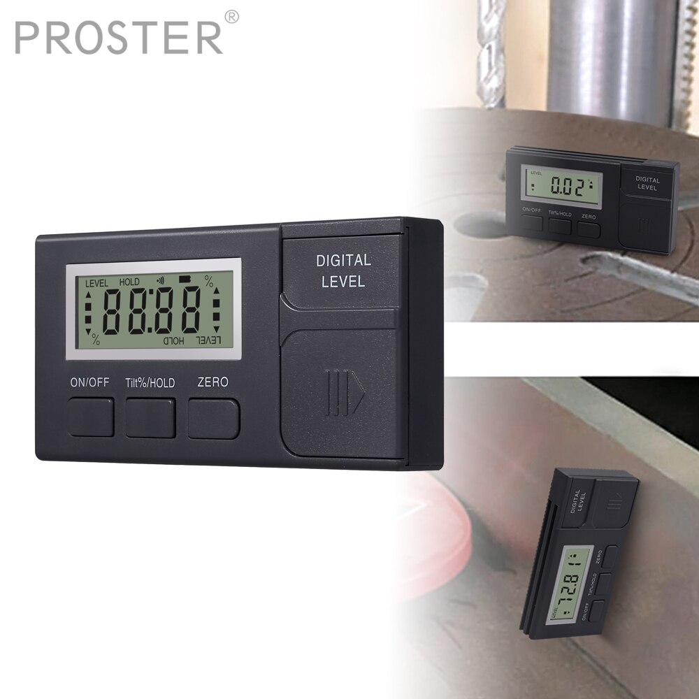 Proster Digital Angle Finder Miter Saw Protractor Digital Level Box Electronic Inclinometer 360° Magnetic Base Measuring Tools