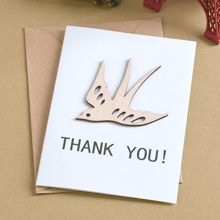 6pcs Mini Birthday Cards Wood Message Kids Party Greeting Cards: MINI-1910-05