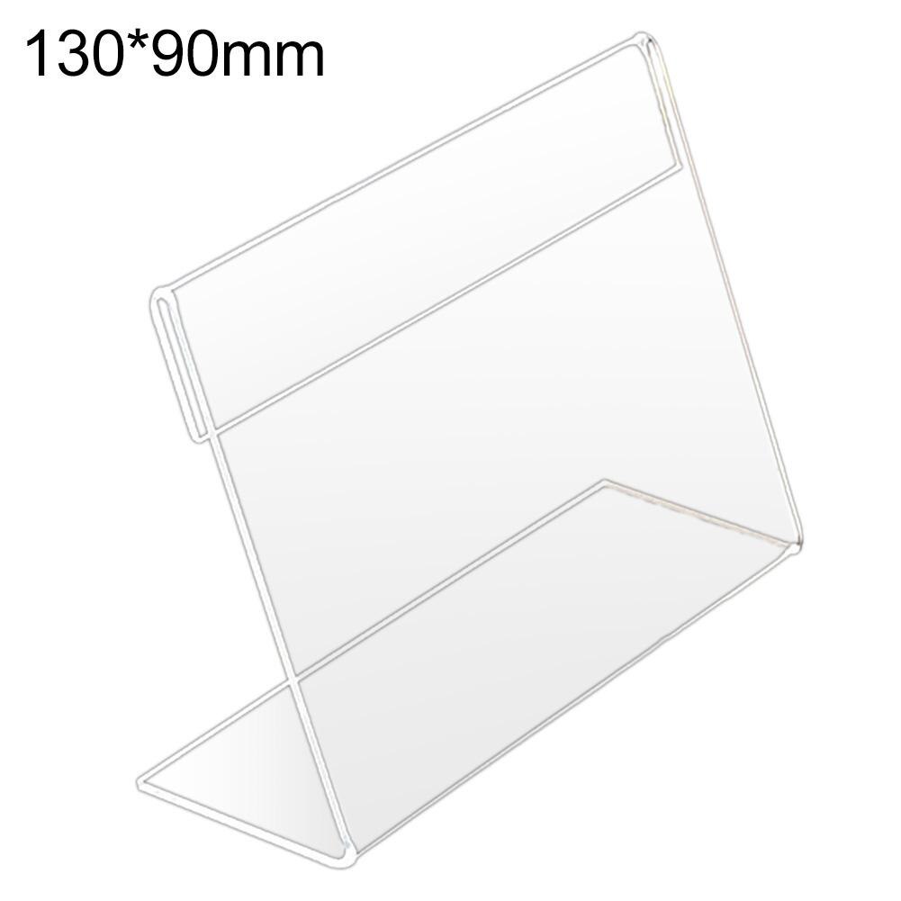 Acryl Clear Plastic Supermarkt Desktop Teken Labels Frame Prijskaartje Display Papier Kaarthouder Prijs Naam Tag Stand Rekken: 130x90mm