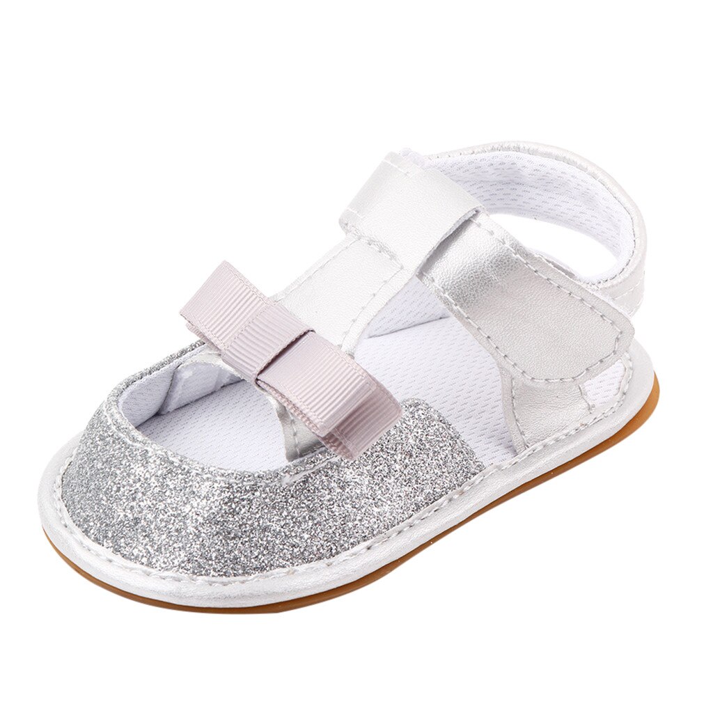 Été enfants chaussures fond souple enfant en bas âge chaussures bébé sandales enfant bébé filles princesse mignon enfant en bas âge première marche été sandales chaussures: Silver / 11