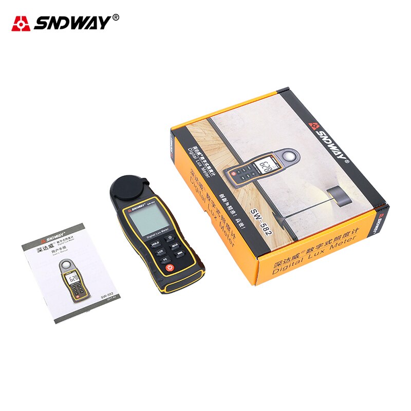 Sndway Luxmeter Digitale Lichtmeter 0-200000 Lux Meter 360-Graden Fotometer Voor Fotografie Hand-Held Luminometer lumen Meter