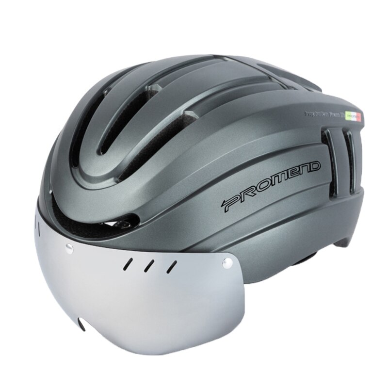 Fahrrad Helm LED Licht Wiederaufladbare Intergrally-geformte Helm Sport Sicher Hut Für Mann: Titanium Gray