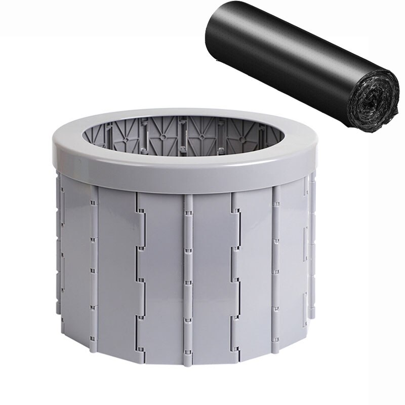 Inodoro plegable portátil para coche, inodoro de Camping, Cubo de viaje, asiento de inodoro para Camping, senderismo y viaje largo: gray