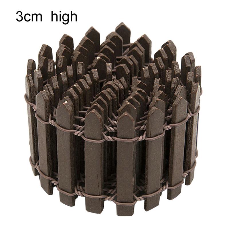1M/Roll 3/5Cm Mini Houten Hek Diy Miniatuur Fairy Tuin Barrière Houten Craft Room Decor maison Figurine Decor Accessoires: 3cm Black