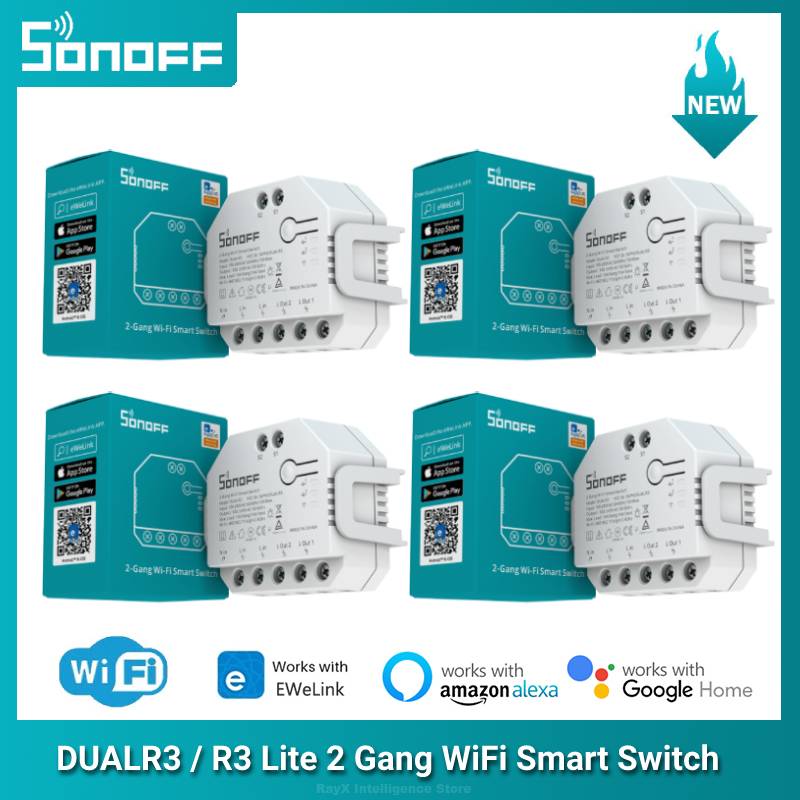 Sonoff dual  r3 2 -fach doppelrelaismodul diy wlan-smart-schalter stromzähler smart-home-steuerung über ewelink alexa google home