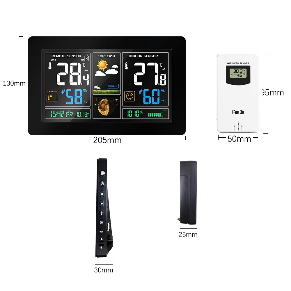 Digitale Display Weerstation Wireless Indoor Outdoor Sensor Thermometer Hygrometer Klok
