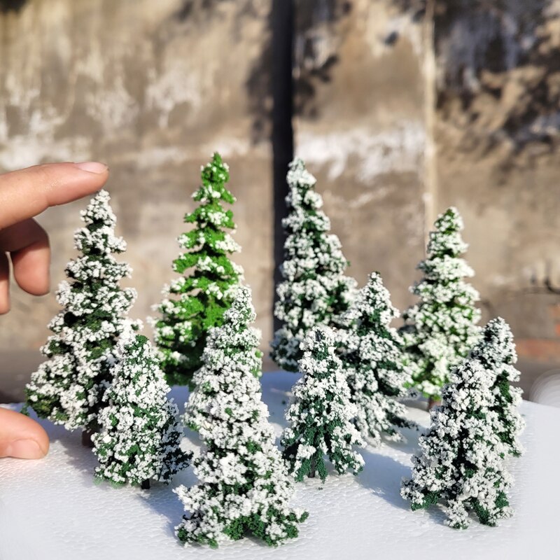 1:87 Schaal Ceder Model Pine Bomen Ceder Landschap Miniatuur Treinspoorweg Layout Dioramas Diy Venster Kerst Dag Decoratie