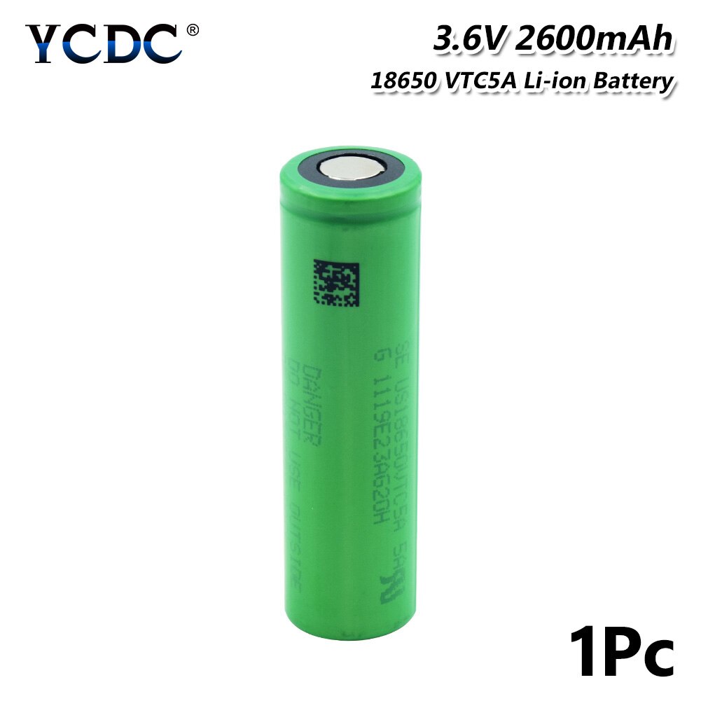 18650 batterie 2600mAh Hohe Ablauf UNS 18650 VTC 5A Ersatz Ladung Geschützt Mini Fan Energie Bank Batterie