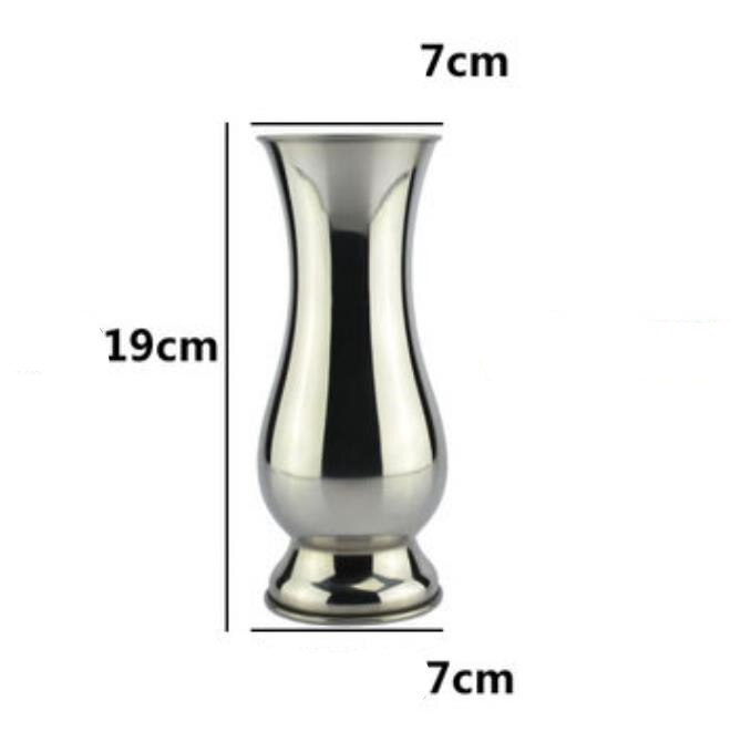 Bordsvas i rostfritt stål modern minimalistisk ornament hantverk hem kontor dekoration vas: Flis  d7cm