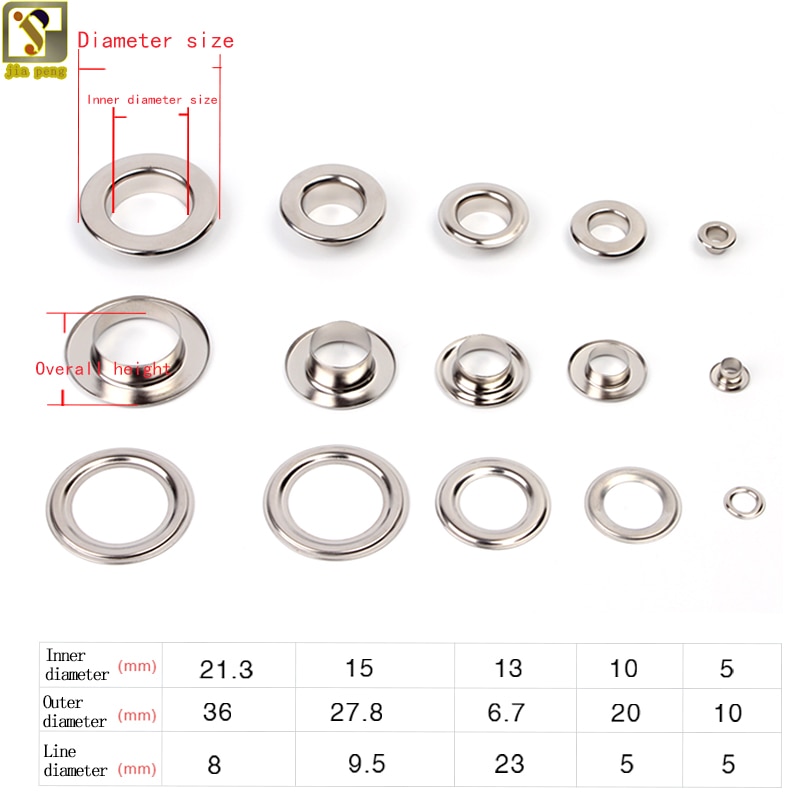 TOP Flat eyelet 100 sets colthes accessories factory direct sales Support 5mm-10mm