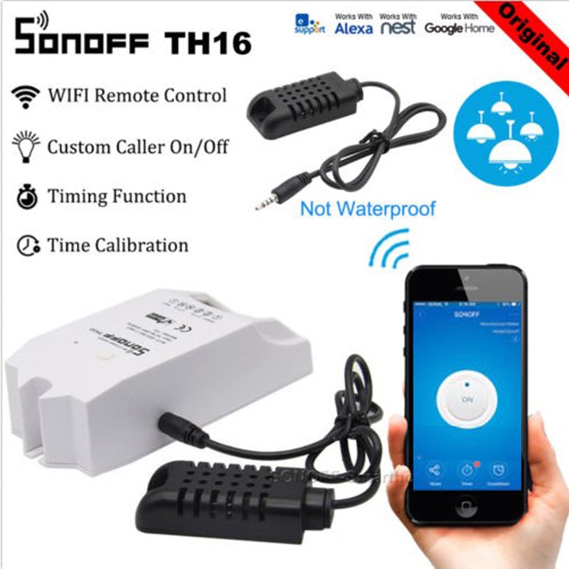 SONOFF TH16 SI7021 Vochtigheid Sensor Schakelaar Draadloze Sonde Temperatuur Monitor Monitoring Wifi Smart Home Afstandsbediening
