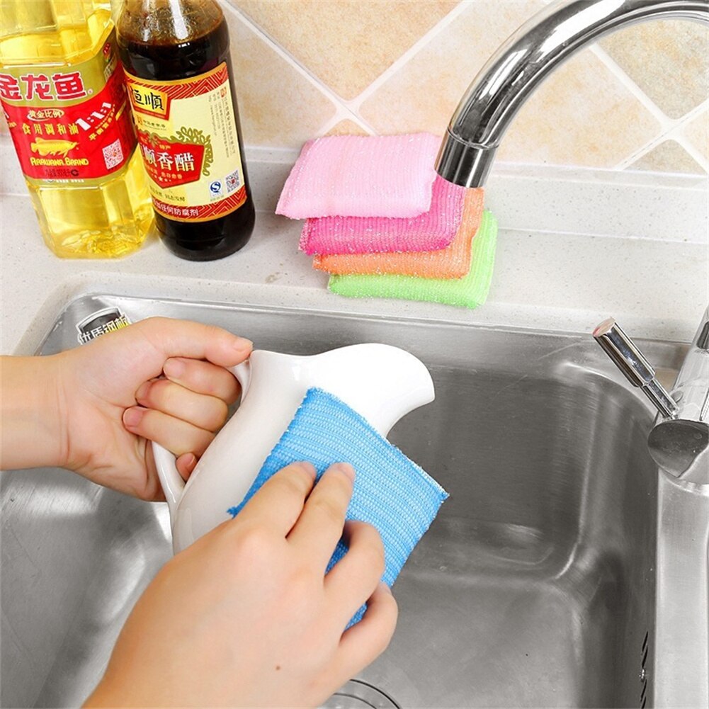 4pcs Cleaning Cloth Cleaning Sponge Eraser Carborundum Removing Rust Cleaning Brush Descaling Clean Rub Kitchen Cleaning Tools