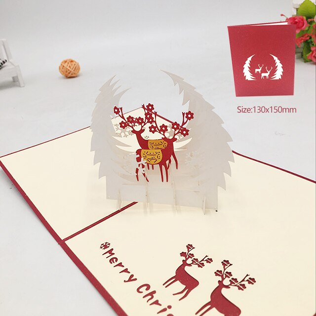 Kerst Kaart 3D Pop Up Kaarten Vrolijk Kerstfeest Winter Wenskaarten Sneeuwvlok: 18