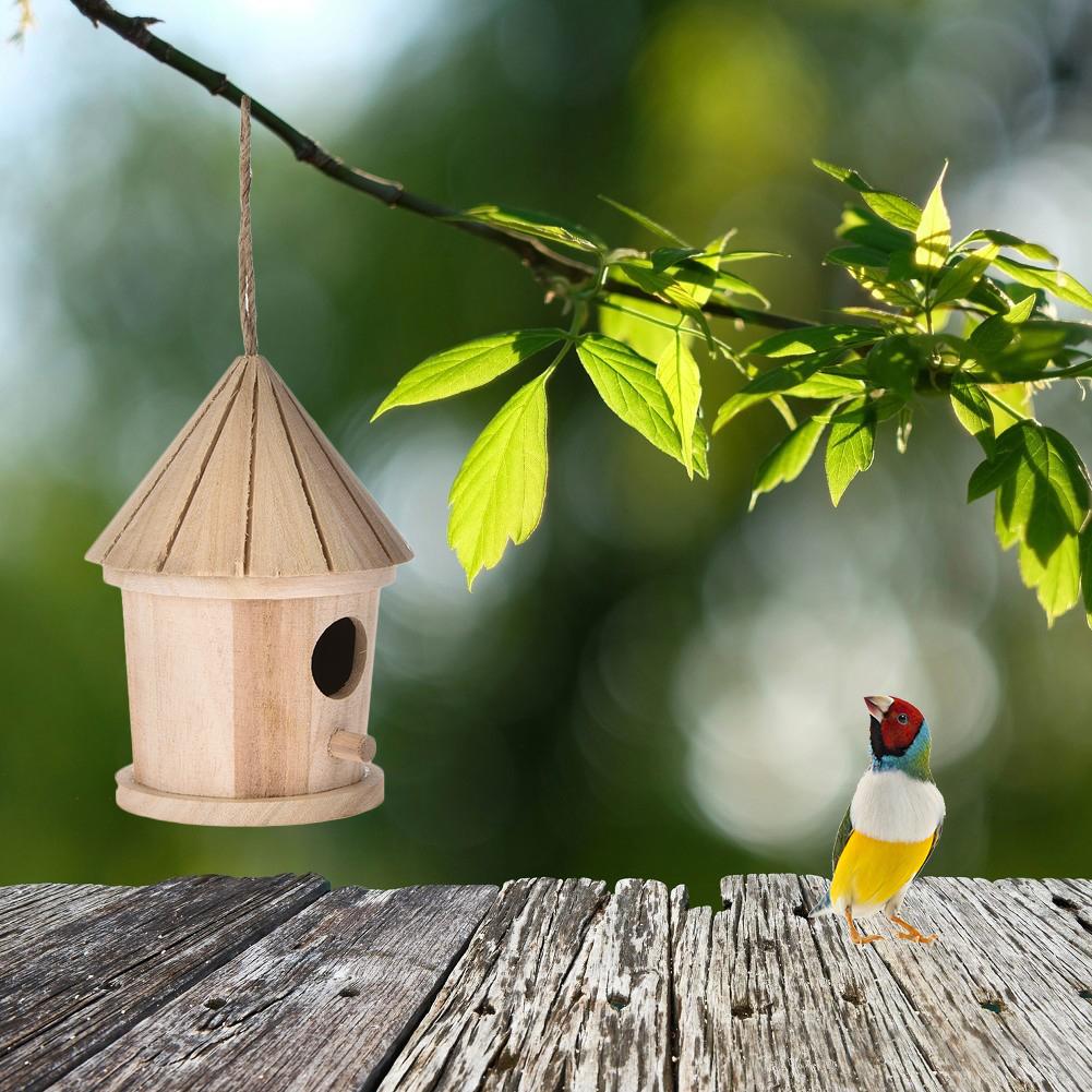 Houten Vogel Huis Nest Handgemaakte Milieuvriendelijke Vogelnest Kooi Outdoor Vogelhuisje Tuin Yard Opknoping Decoratie Ambachten