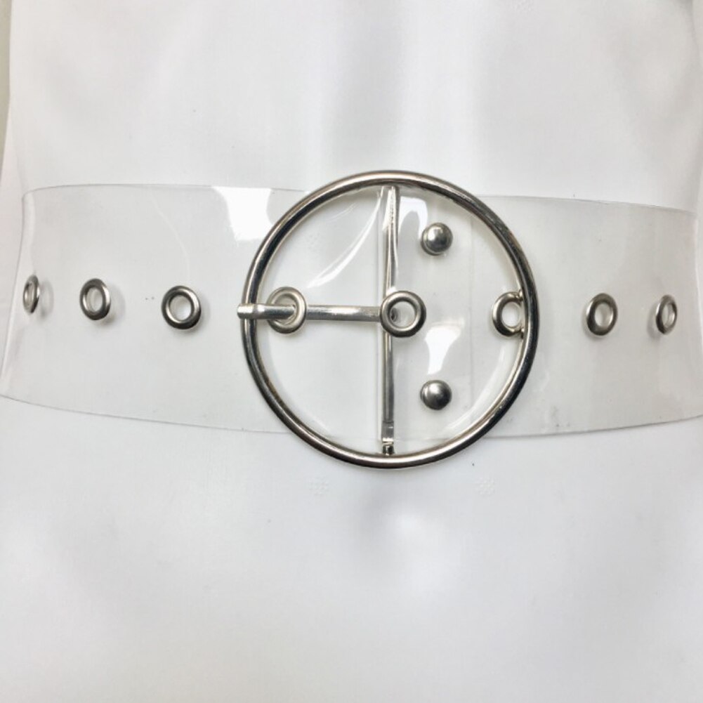 Clear Heart Belt Women Simple Plastic PVC Transparent Dress Belts For Jeans Metal Pin Buckle Trouser Waistband: 14