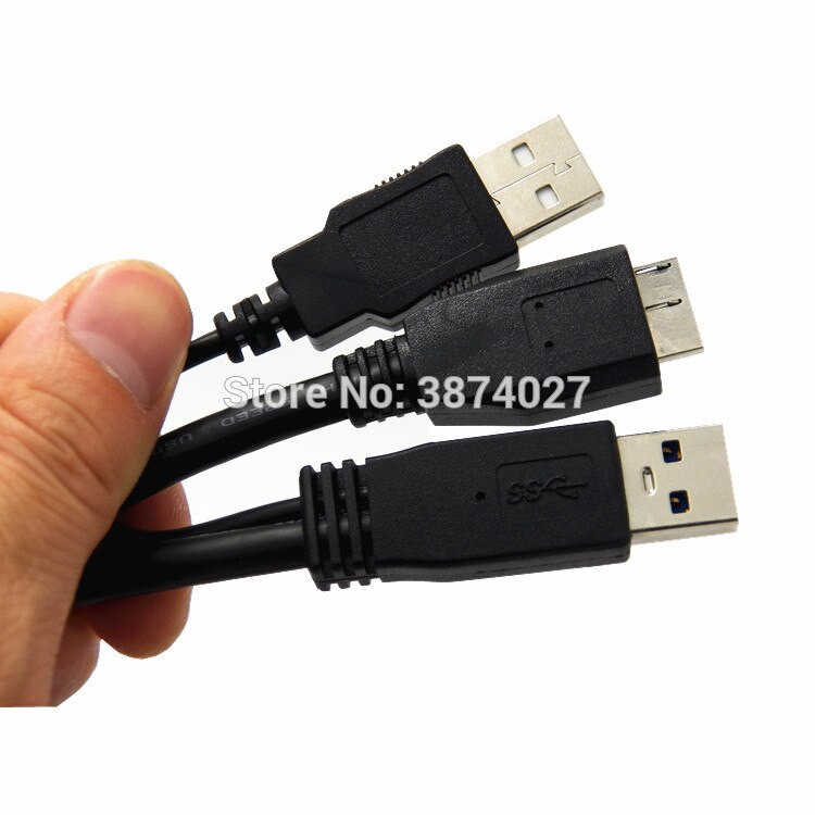 USB 3.0 Male naar Micro USB 3 Y Kabel met Extra usb Power USB3.0 Male naar Micro USB3.0 B Mannelijke adapter Kabel voor HDD Harde Schijf