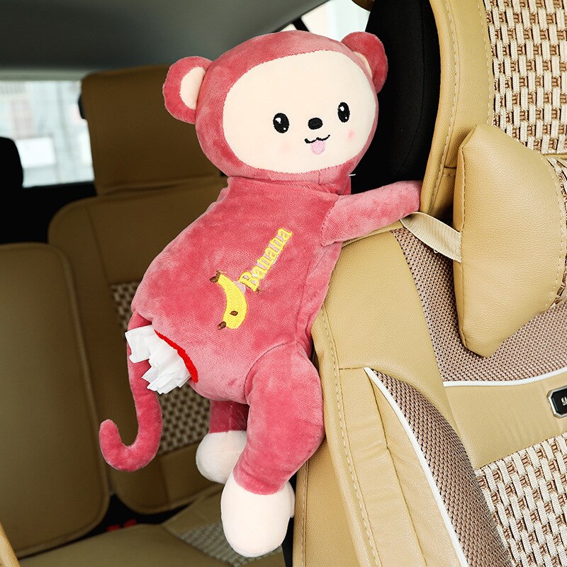 Cute Monkey Plush Toy Tissue Box Pipi Monkey Tissue Box Car Car Tissue Box Animal Tissue Box