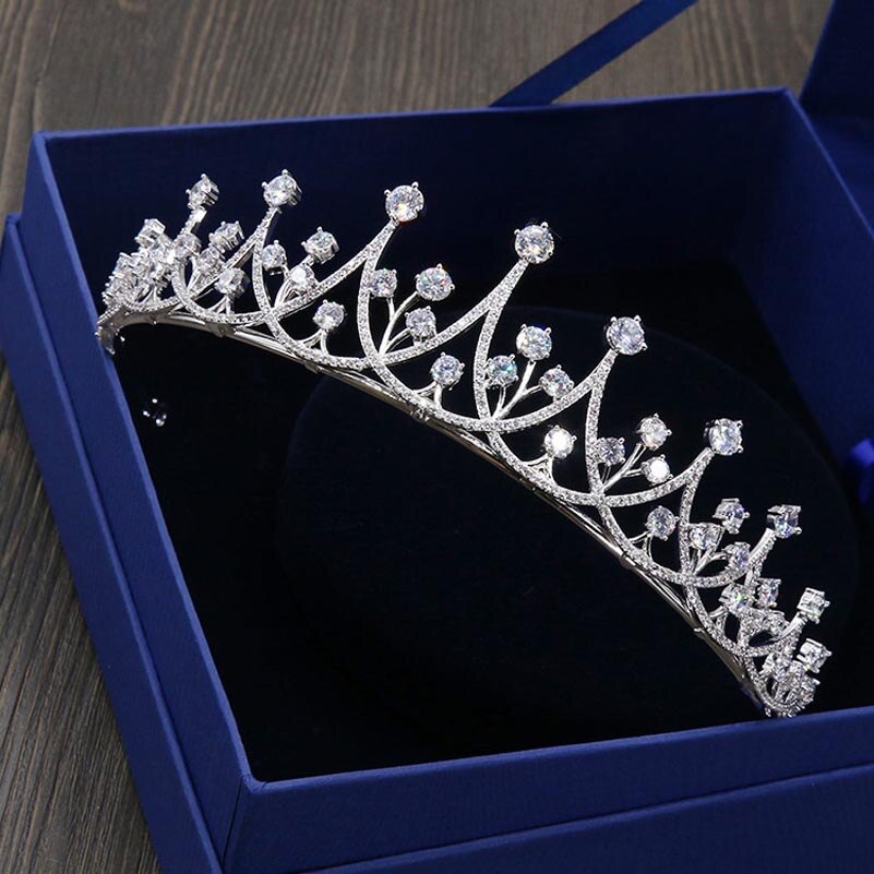 Red Trees Brand Luxury AAA Cubic ZIrcon Tiaras de noiva Wedding Hair Accessories Bridal Princess Crown