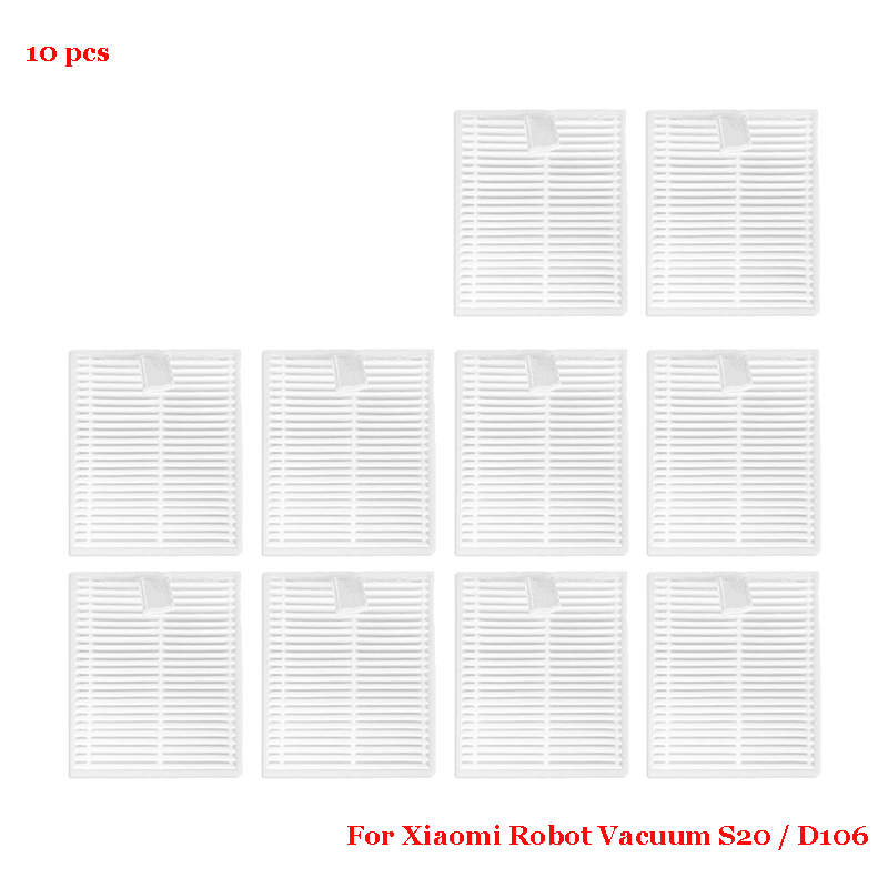 For Xiaomi S20 / D106 Cleaner Robot Vacuum Cleaner Replacement Parts Main Side Brush Cover HEPA Filter Mop Parts Accessories