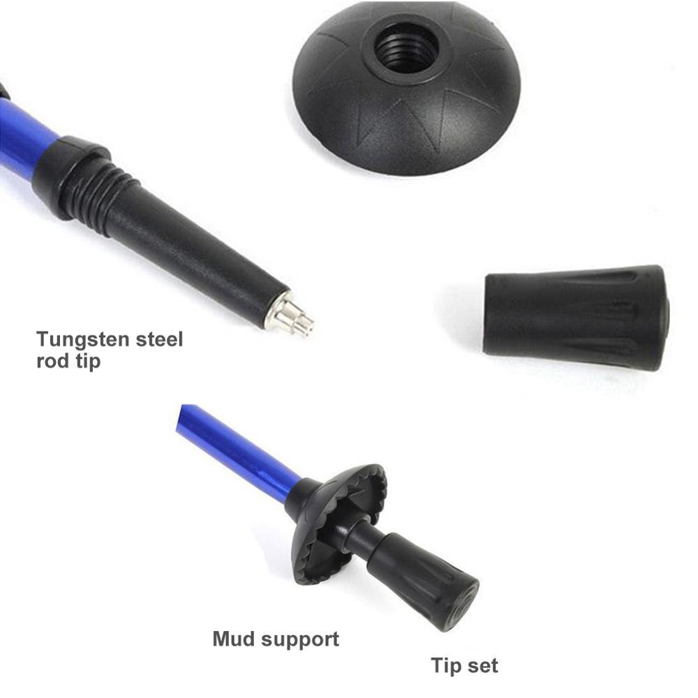 55-110cm Camping Walking Stick Adjustable Hiking Trekking Pole Telescopic Foldable 4-section Shock Outdoor Trekking Hiking Stick