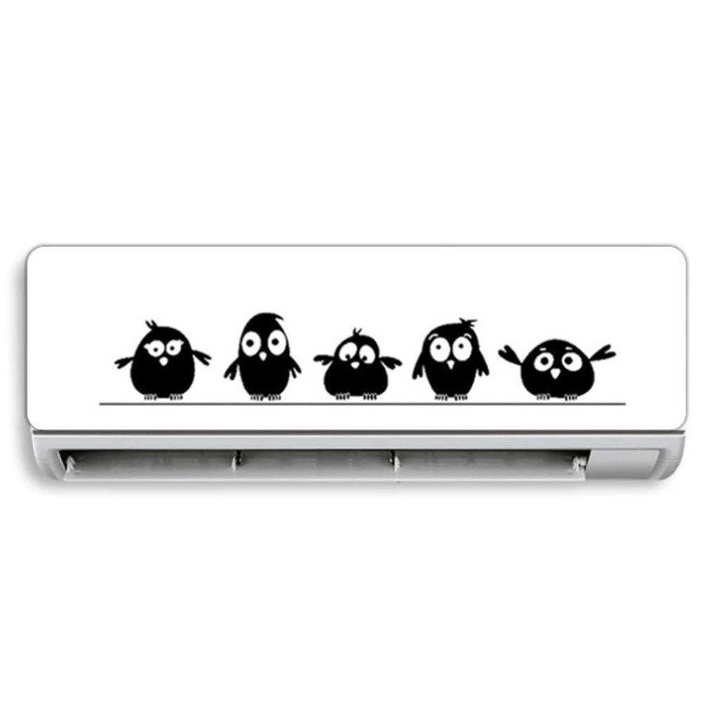 Creatieve Airconditioning Muur Sticker Leuke Vogel Stickers Persoonlijkheid Muursticker Voor Woonkamer Slaapkamer Glas Home Decor