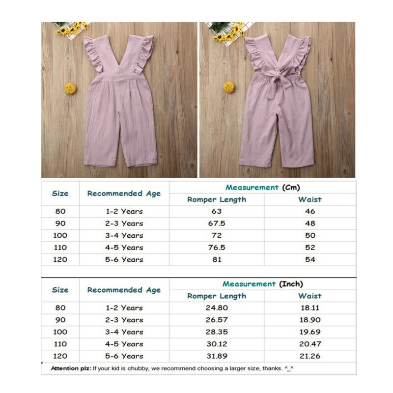 Di marca Nuovi Bambini Tute e Salopette Del Bambino Del Capretto Ragazze Frills Pagliaccetto Della Tuta Salopette Corta In Cotone Senza Maniche Solid Ruffles Hot 2019