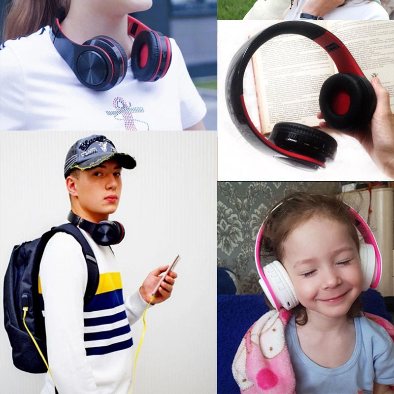 Auriculares inalámbricos estéreo Auriculares inalámbricos con Bluetooth auriculares inalámbricos portátiles compatible con radio FM tarjeta TF con micrófono para teléfono