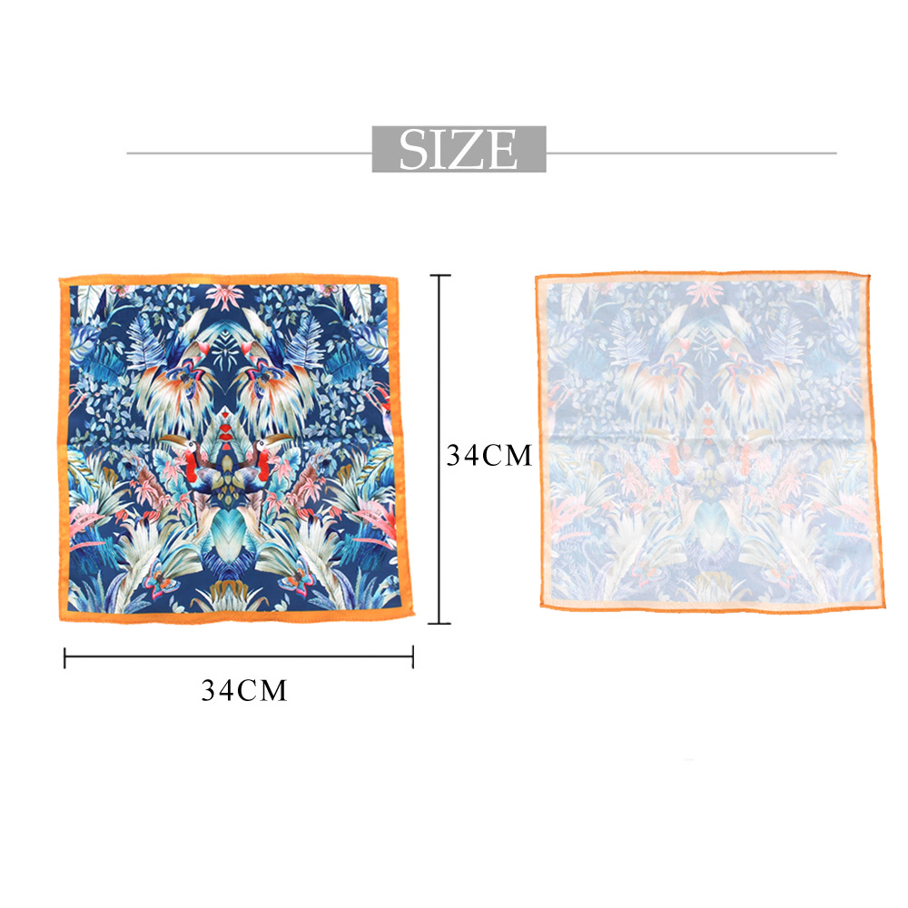 Print Pocket Square For Men Women Floral Printing Kerchief Men's Handkerchiefs Soft Suits Square Handkerchief Towels Scarves